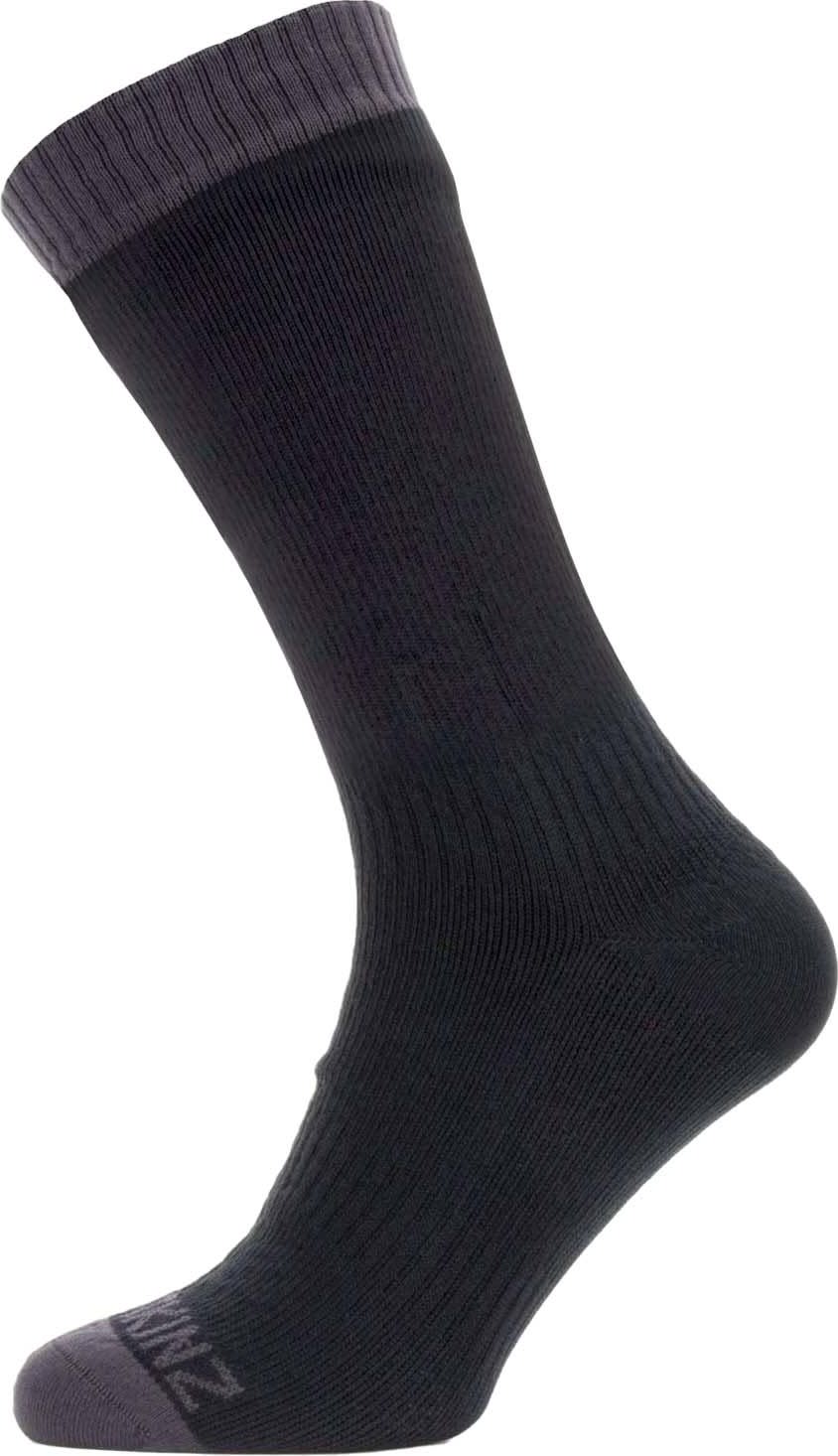 Waterproof Warm Weather Mid Length Sock Black/Dark Grey