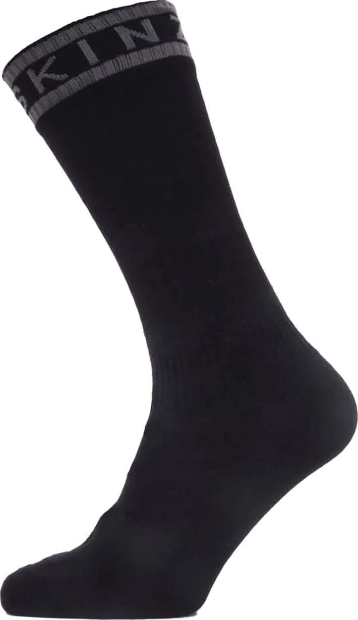 Sealskinz Waterproof Warm Weather Mid Length Sock with Hydrostop Black/Grey Sealskinz