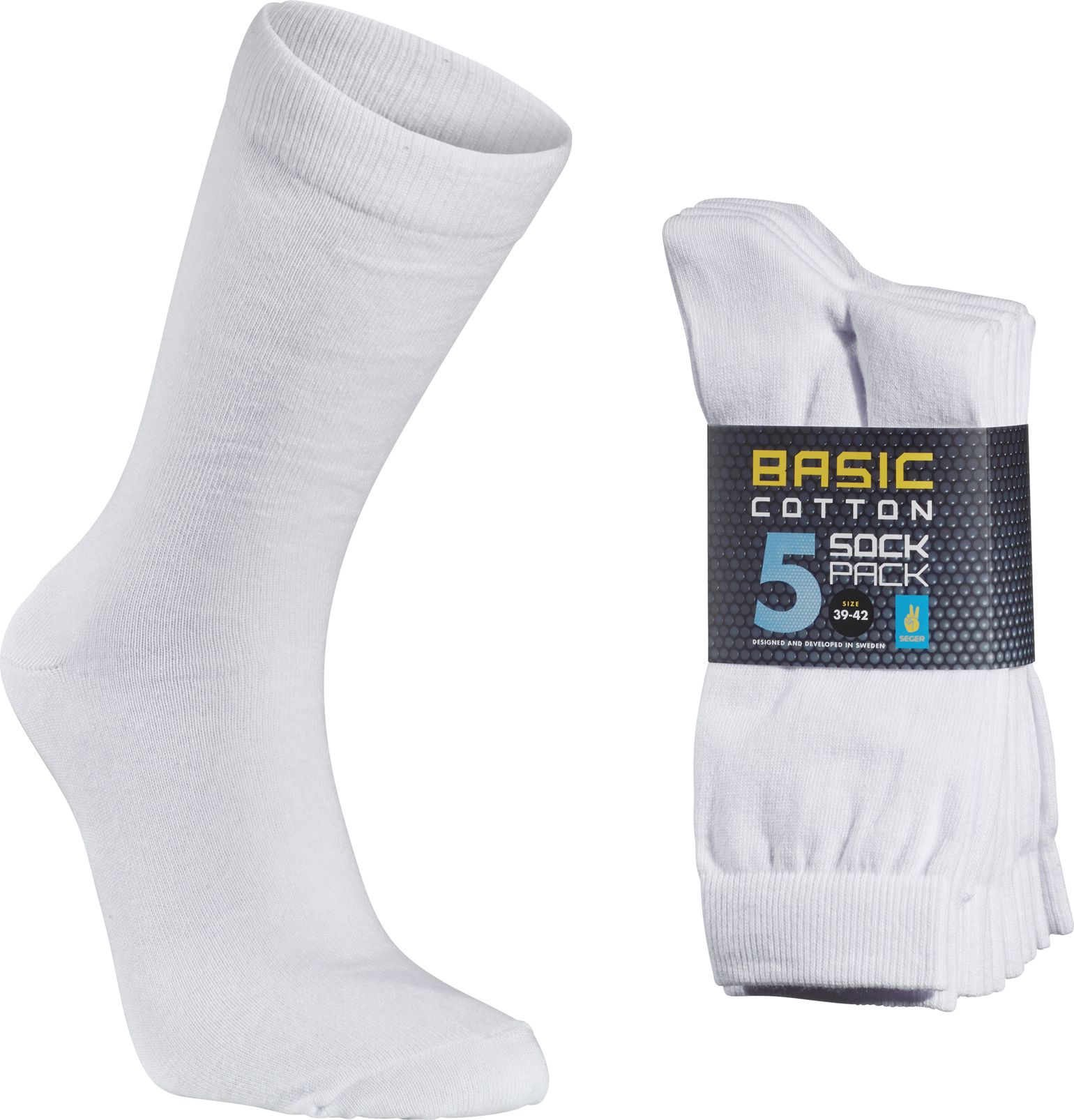 Seger Basic Cotton Sock 5-pack White
