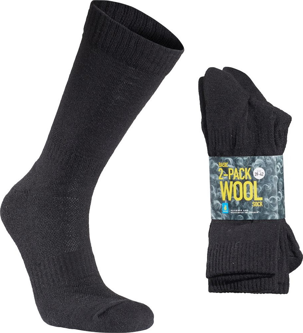 Seger Basic Wool Sock 2-pack Black
