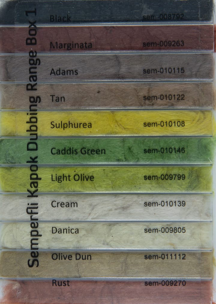 Semperfli Semperfli Kapok Dry Fly Dubbing Full Selection Dispenser Semperfli Semperfli Semperfli Kapok Dry Fly Dubbing Full Selection Dispenser Semperfli