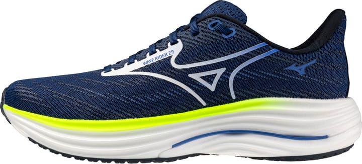 Mizuno Men's Wave Rider 29 Estate Blue/white/lightning Yellow Mizuno