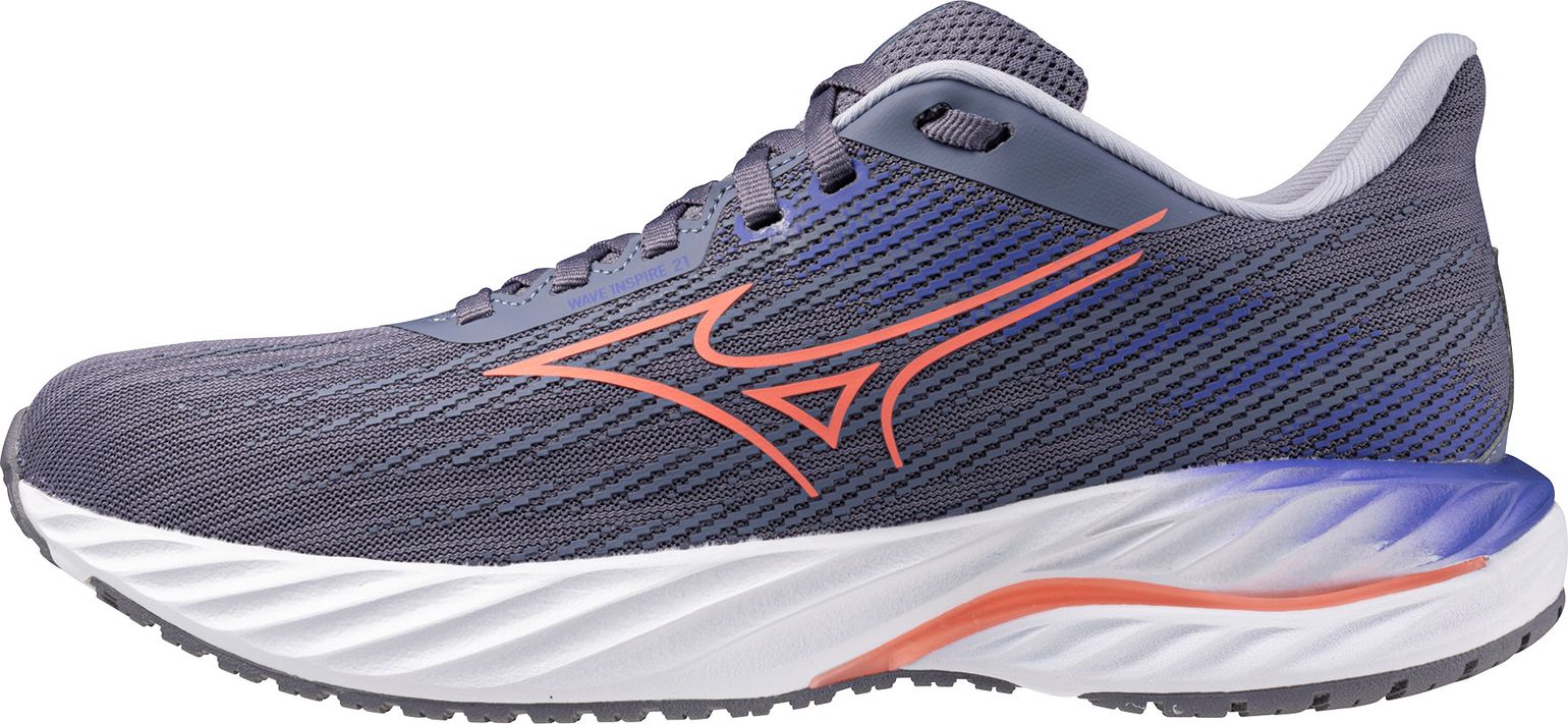 Mizuno Women's Wave Inspire 21 Blue Granite/Striking Coral/Iris Bloom