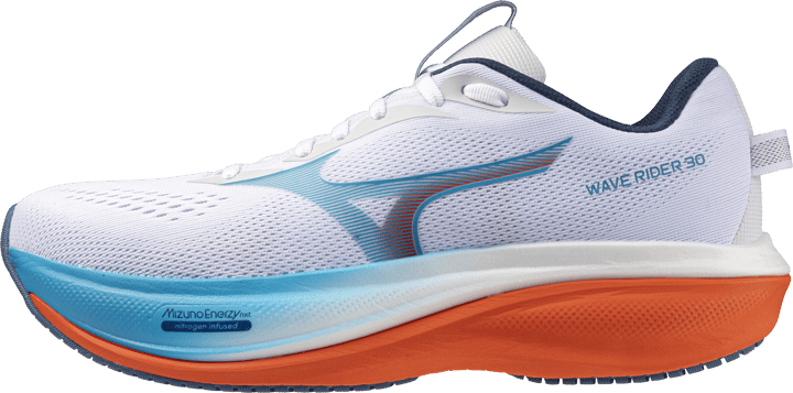 Mizuno Men´s Wave Rider 30 White/blue Jewel/orange.com Mizuno