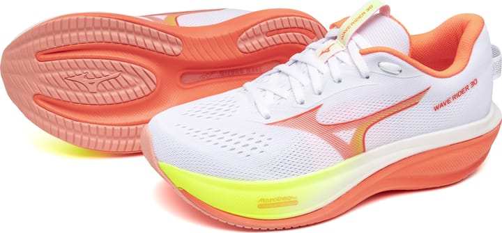 Mizuno Women´s Wave Rider 30 White/lava Orange/lime Pulp Mizuno