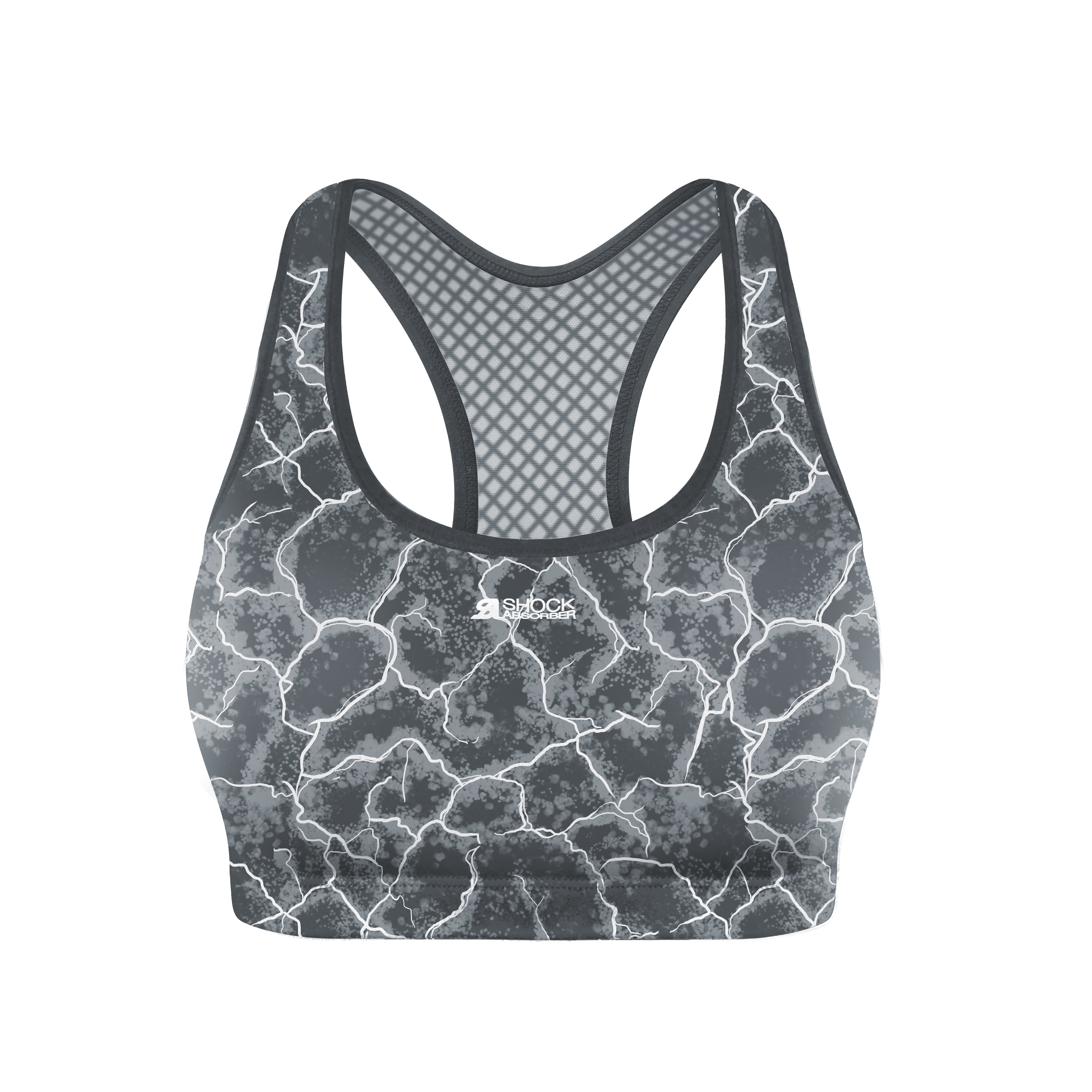 Shock Absorber Active Crop Top Asphalt Print