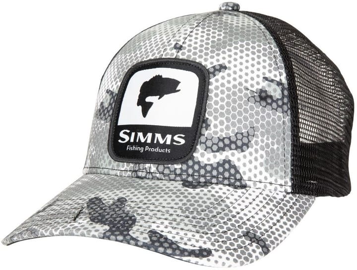 Simms Simms Bass Patch Trucker Hex Flo Camo Steel Hex Flo Camo Steel Simms