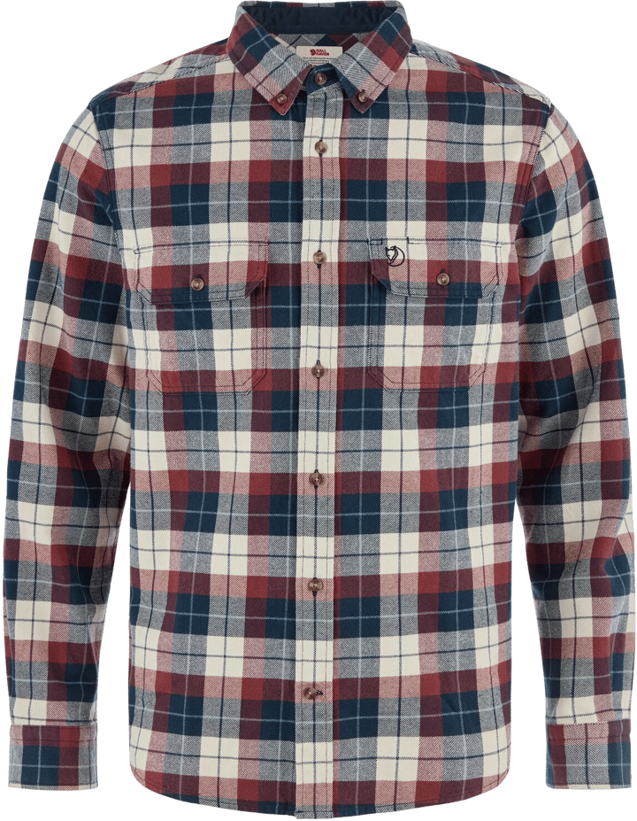 Fjällräven Men's Singi Heavy Flannel Shirt Dark Navy/Maroon Fjällräven