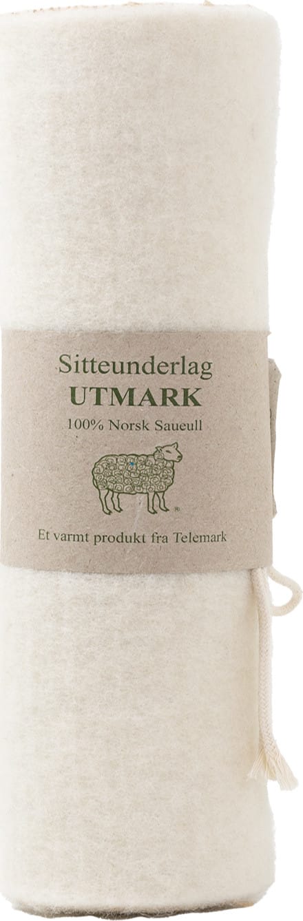 Norsk Ullsåle Sitteunderlag Utmark 30cm X 40cm Hvit
