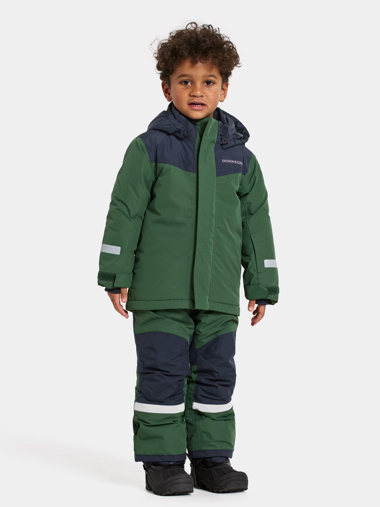 Didriksons Kids' Skare Set Pine Green