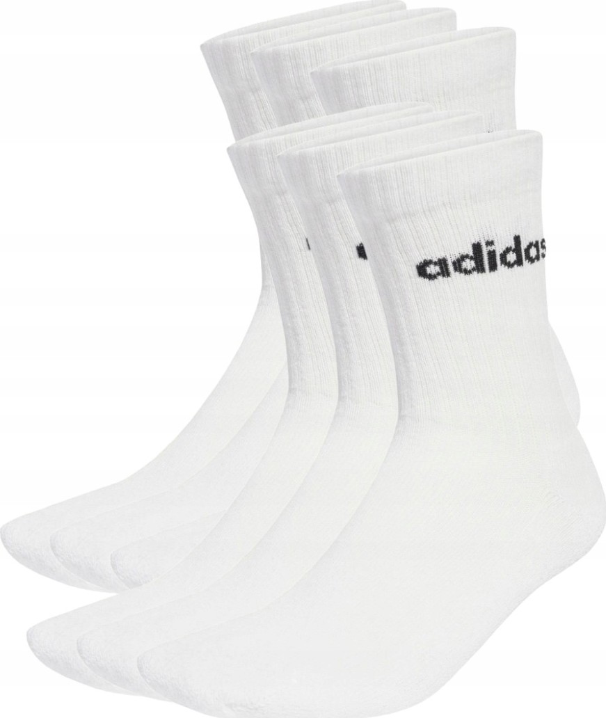 Adidas Cushioned Linear Crew 6p White/black