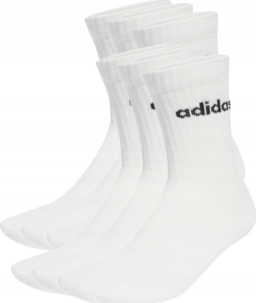 Adidas Cushioned Linear Crew 6p White