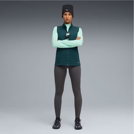 Puma W Run Cloudspun Warmlbl Vest Green Terrain Puma