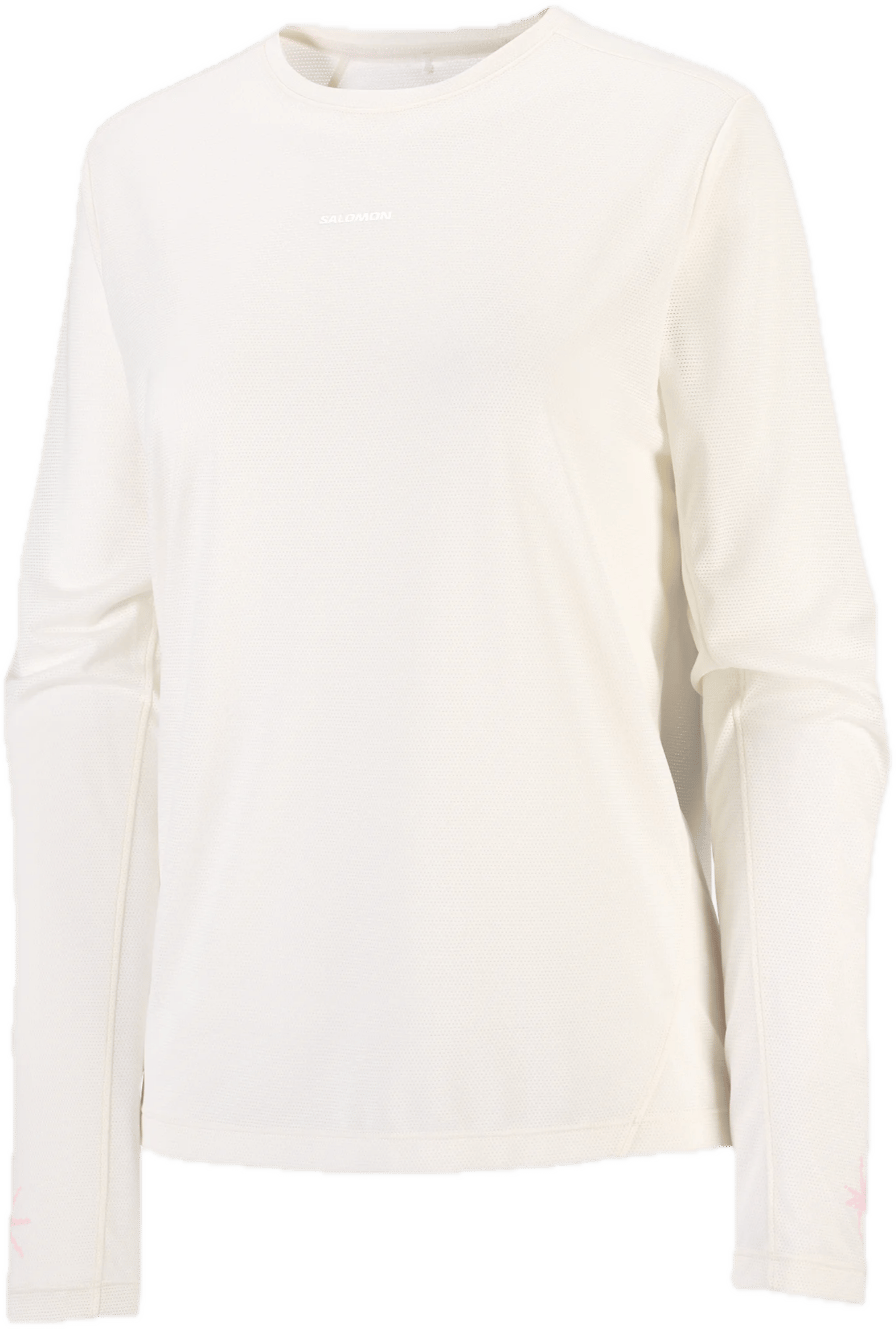 Salomon Shakeout Core Graphic Ls Tee W Whisper White/pink Frosting/icy Pin