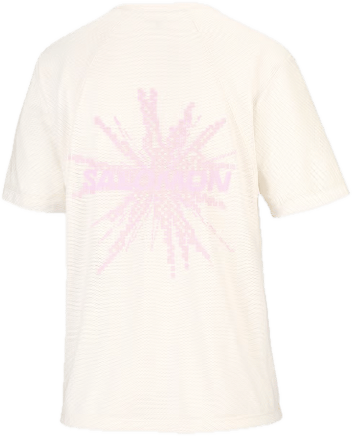 Salomon Shakeout Core Graphic Ls Tee W Whisper White/pink Frosting/icy Pin Salomon