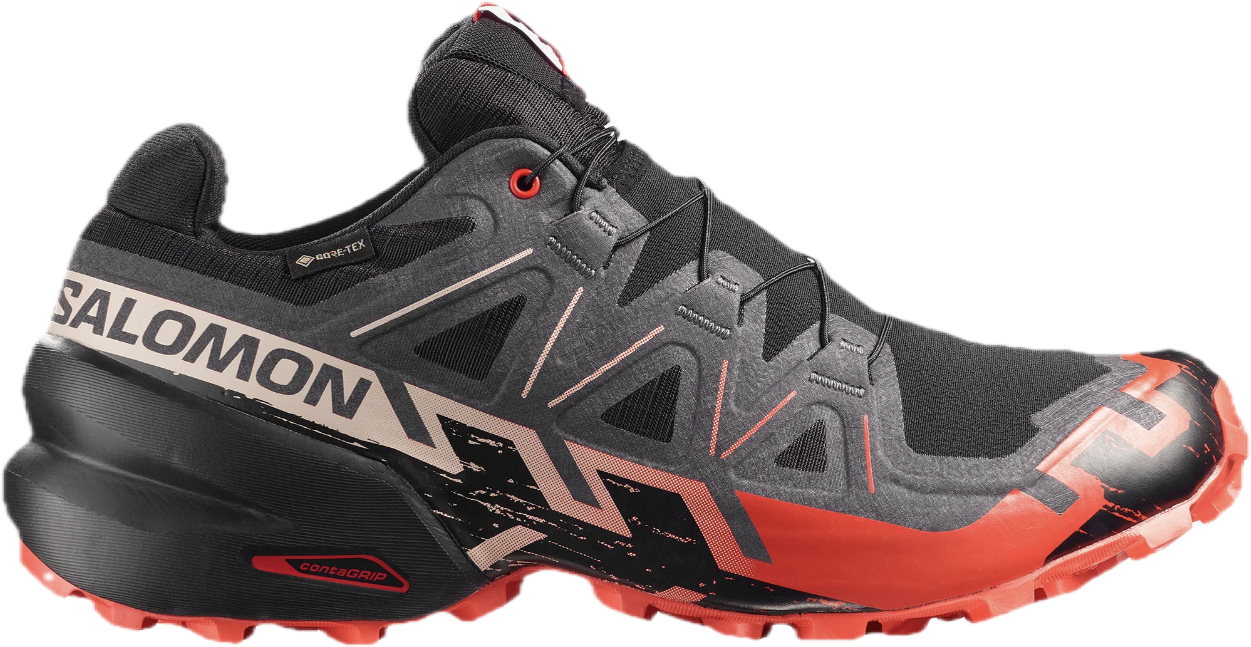 Salomon Men's Speedcross 6 GORE-TEX Black / Fiery Red / Almond Milk