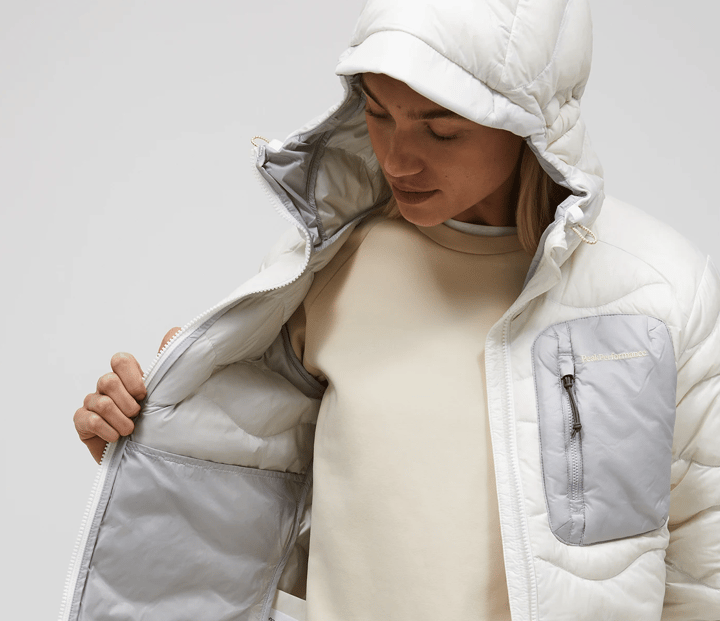 Peak Performance W Helium Utility Down Hood Offwhite/antarctica/ Peak Performance
