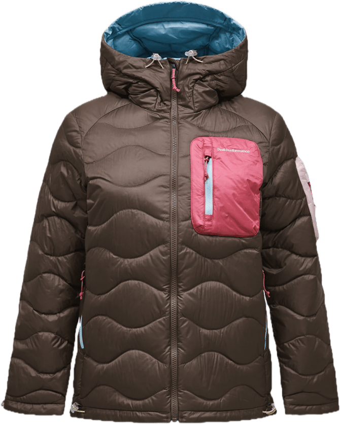 Peak Performance W Helium Utility Down Hood Terrain Tan/mountain Blush/ Peak Performance
