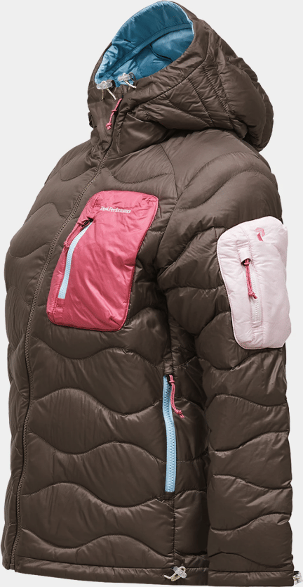 Peak Performance W Helium Utility Down Hood Terrain Tan/mountain Blush/ Peak Performance