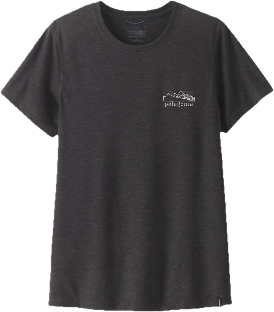 Patagonia W'S L/S Cap Cool Trail Shirt - Stratapeaks Ink Black