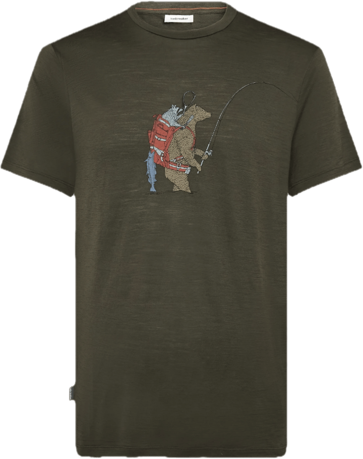 Icebreaker M Mer 150 Tech Lite Ss Tee Bear Catch Dk Loden Icebreaker