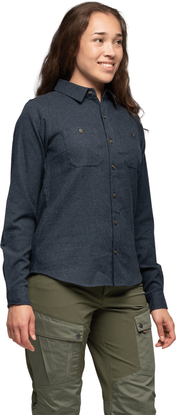 Bergans Women's Nordmarka Flannel Shirt Navy Blue Bergans