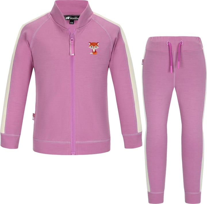 Skogstad Kids' Mogen Merinoull Blanding Sett Bright Purple Skogstad