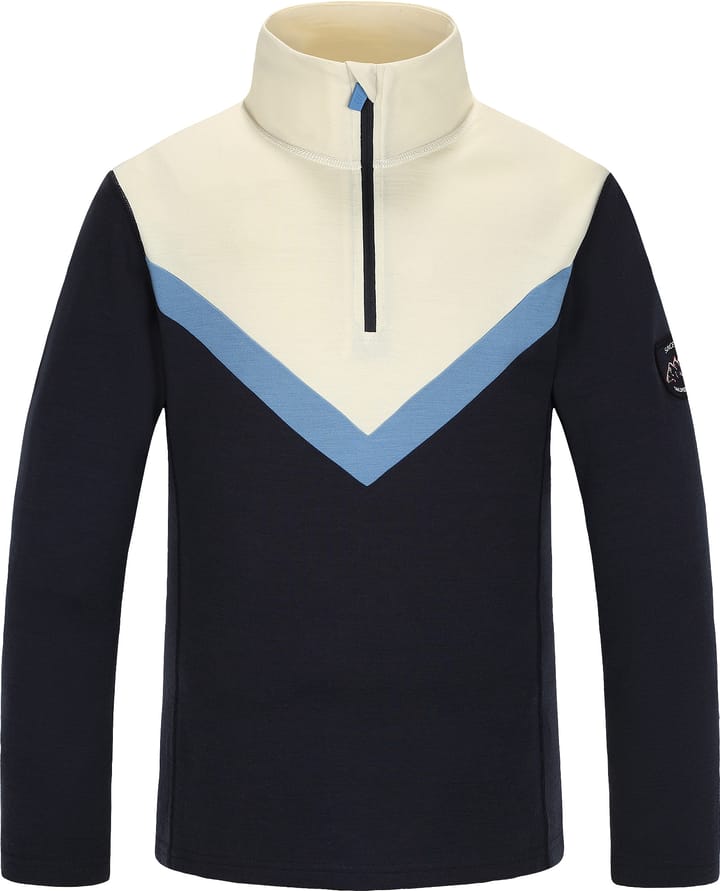 Skogstad Juniors' Gausta Merinoull Blanding Half-Zip Parisian Night Skogstad