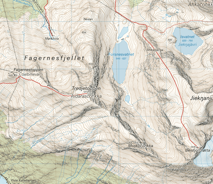 Calazo förlag Narvik: Rombakstøtta, Skjomtinden & Storsteinsfjellet 1:25 000 Alpine map Calazo förlag