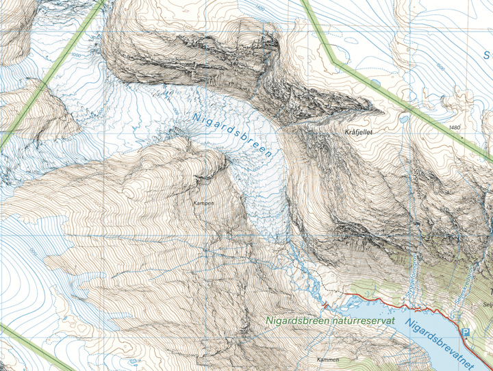 Calazo förlag Jostedalen 1:25 000 Alpine Map Calazo förlag