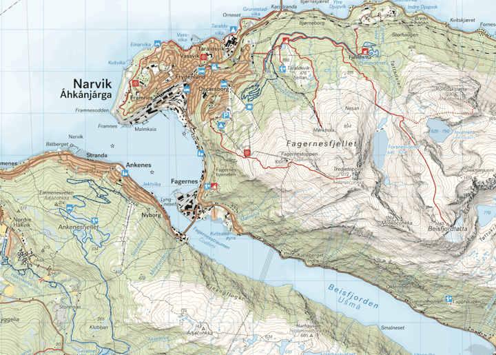 Calazo förlag Narvik 1:50 000 Hiking map Calazo förlag