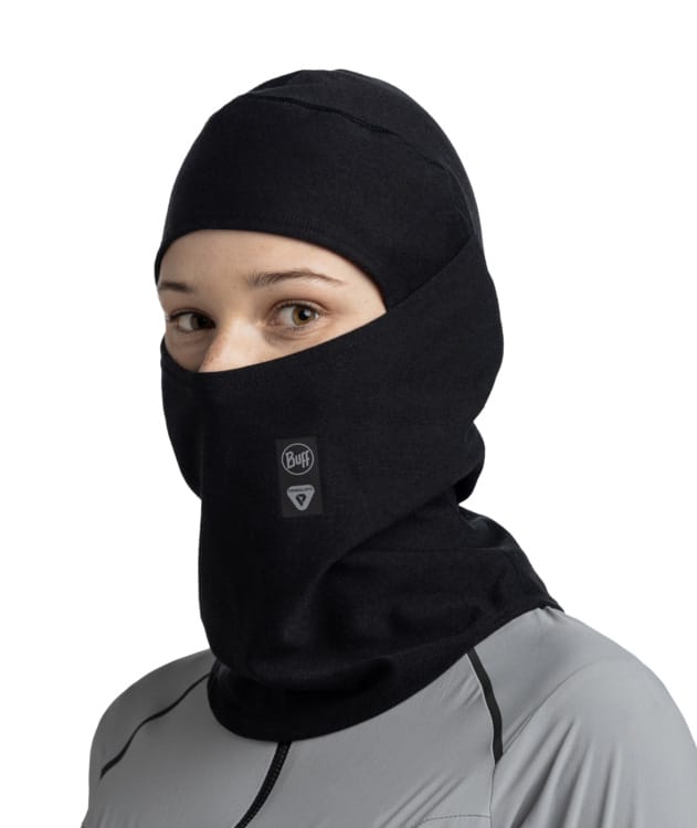 Buff Thermonet Hinged Balaclava Solid Black Buff