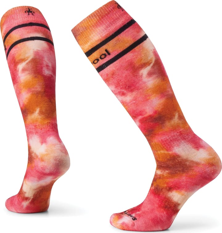 Women's Ski Full Cushion Tie Dye Print OTC Socks Power Pink Smartwool
