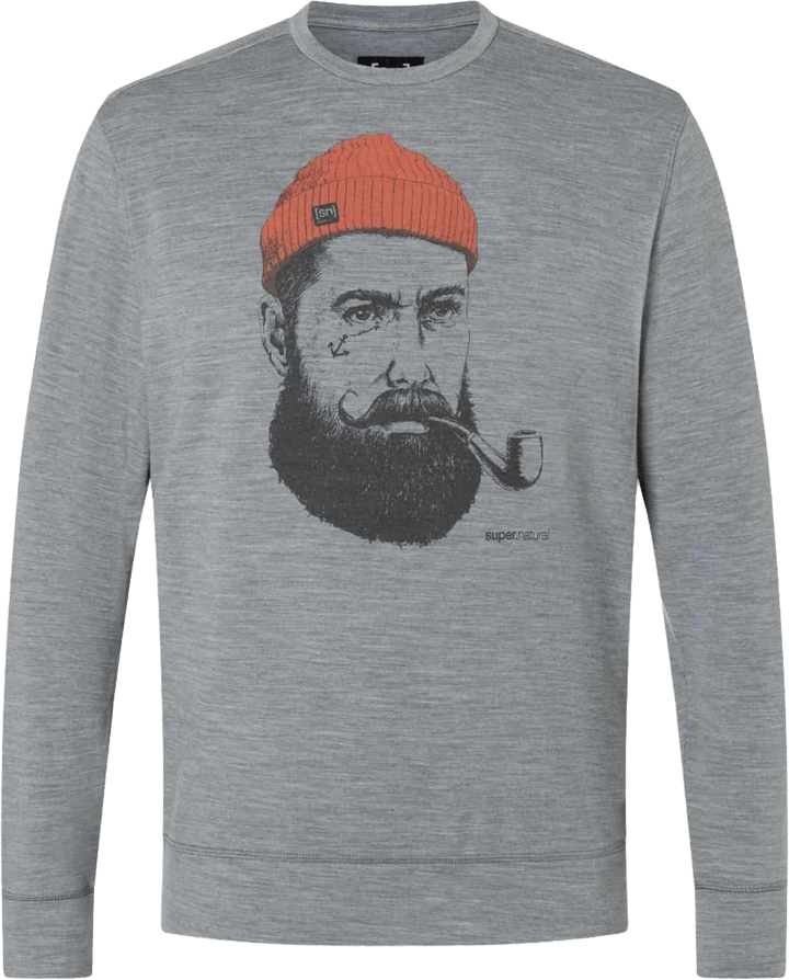 super.natural Men´s Sn Sailor Crew Cashmere Grey Melange/dark Shadow Melange/chilli super.natural