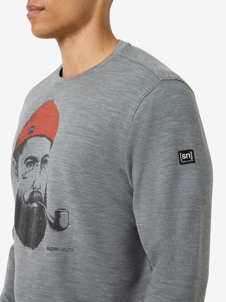 super.natural Men´s Sn Sailor Crew Cashmere Grey Melange/dark Shadow Melange/chilli super.natural
