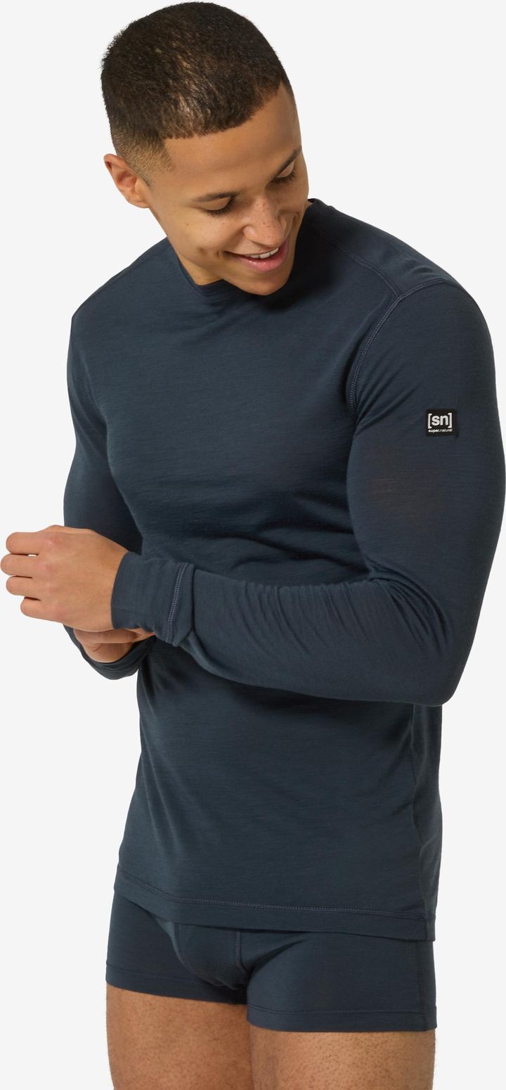 super.natural Men's Sierra140 Long Sleeve Blueberry super.natural