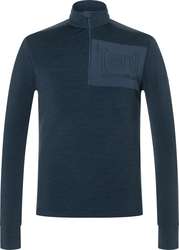 super.natural Men´s Shoulder Guard 1/4 Zip Blueberry super.natural