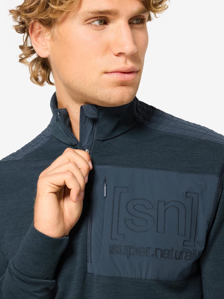 super.natural Men´s Shoulder Guard 1/4 Zip Blueberry super.natural