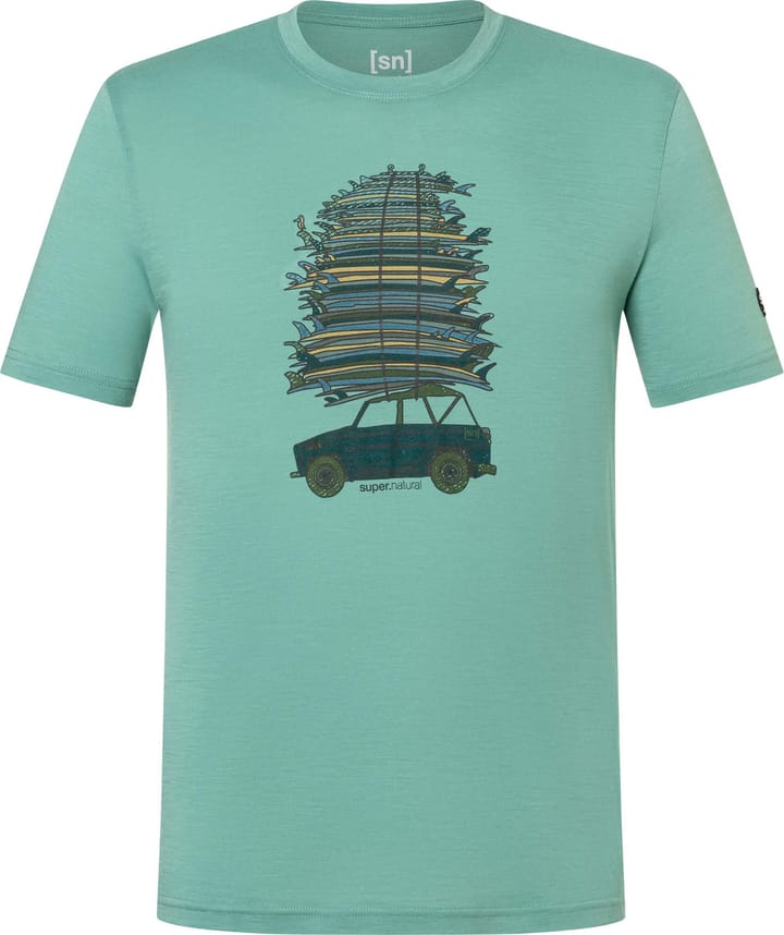 super.natural Men's Surf Trip Tee Lagoon Green/various super.natural