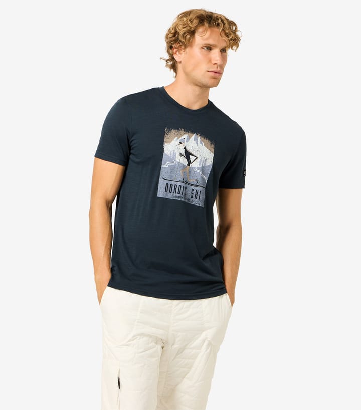 super.natural Men´s Nordic Ski Tee Blueberry/various super.natural