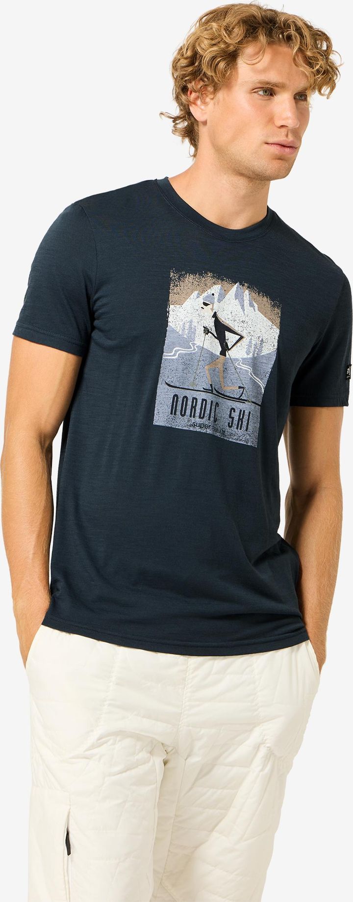 super.natural Men´s Nordic Ski Tee Blueberry/various super.natural