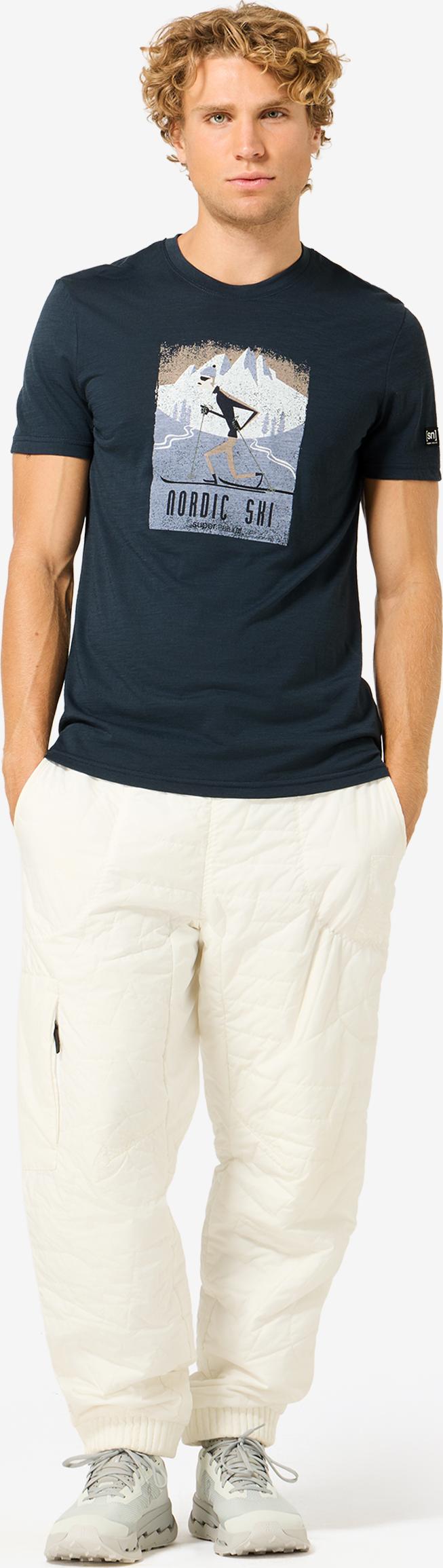 super.natural Men´s Nordic Ski Tee Blueberry/various super.natural