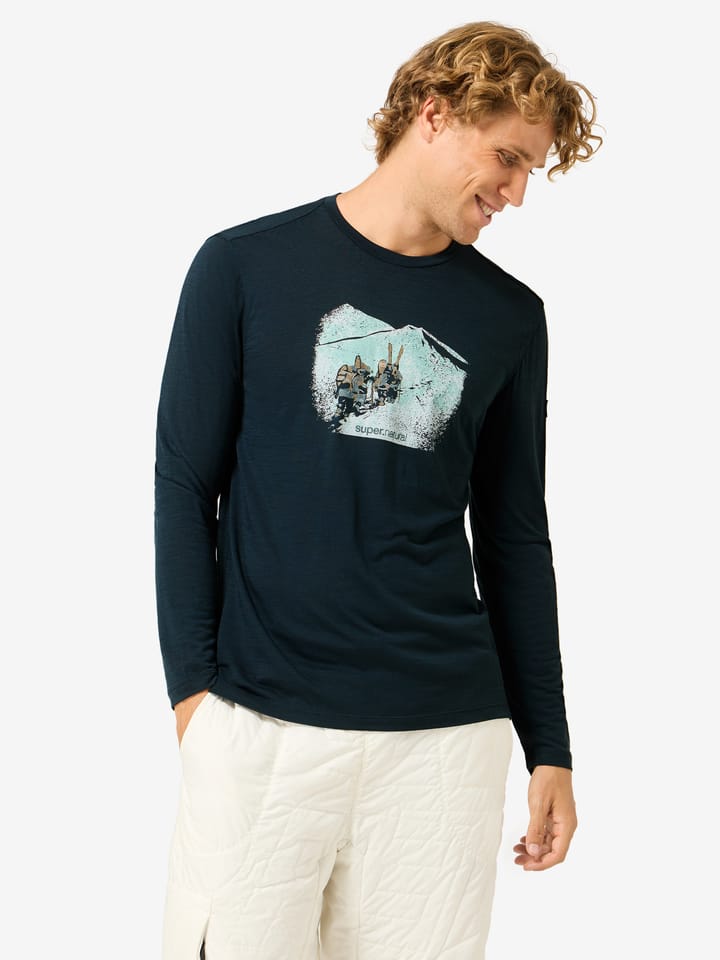 super.natural Men´s Snow Tour Long Sleeve Blueberry/various super.natural