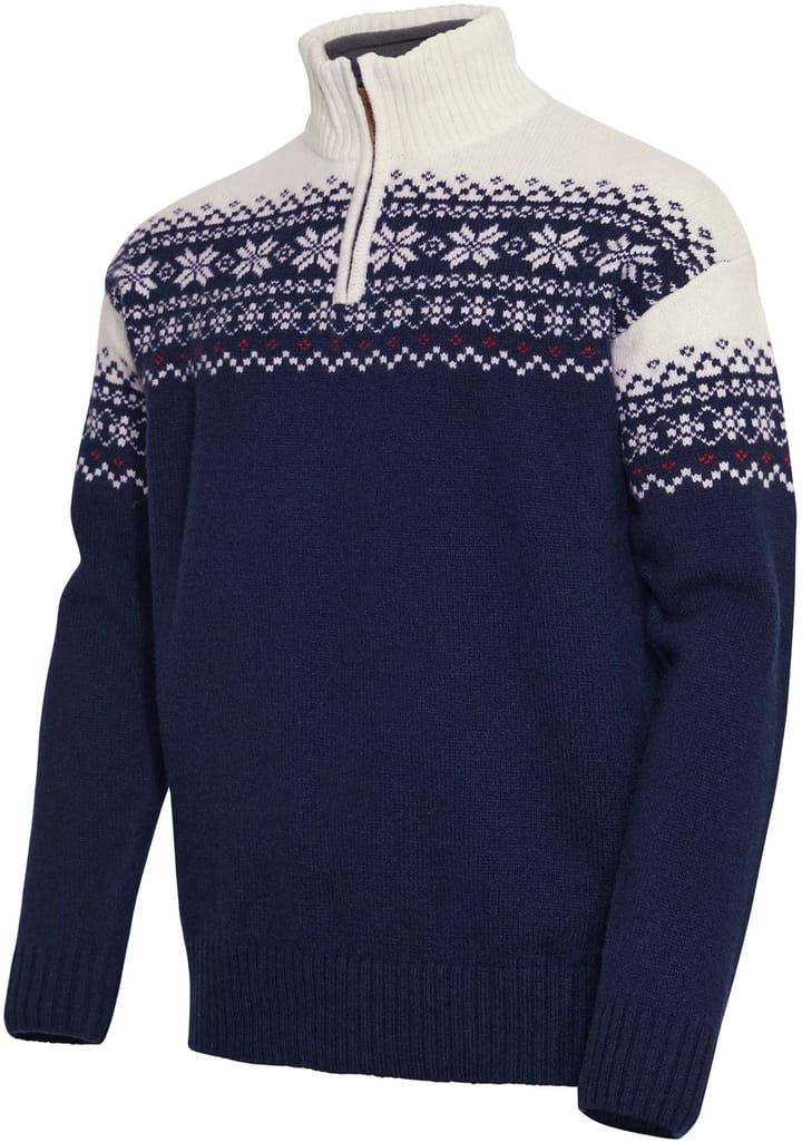 Gridarmor Snøkrystall Hz Ullgenser Men Dark Navy/White/Red Gridarmor