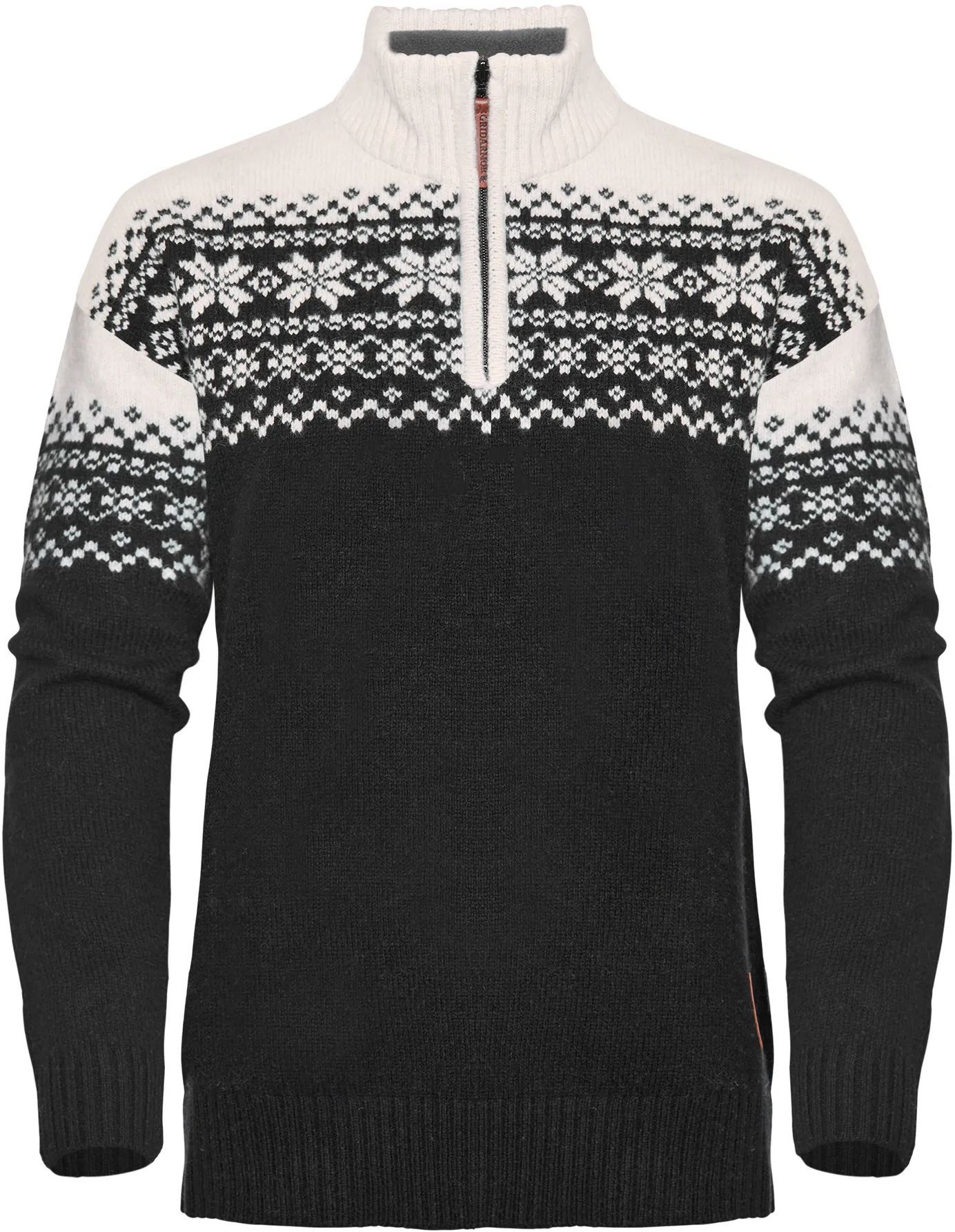 Gridarmor Women's Snøkrystall Half Zip Ullgenser Black/White