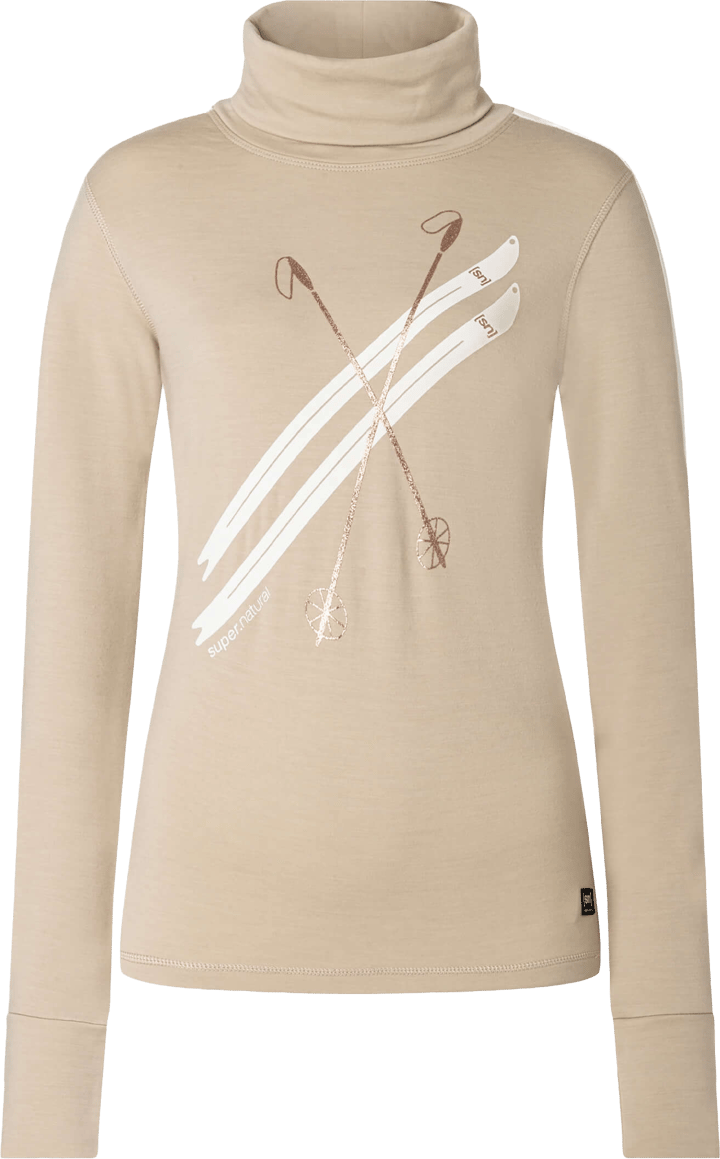 super.natural Women´s Kryssede Ski Roll Neck W. Pepper/f. White/mountain Trail Gl/f. White super.natural
