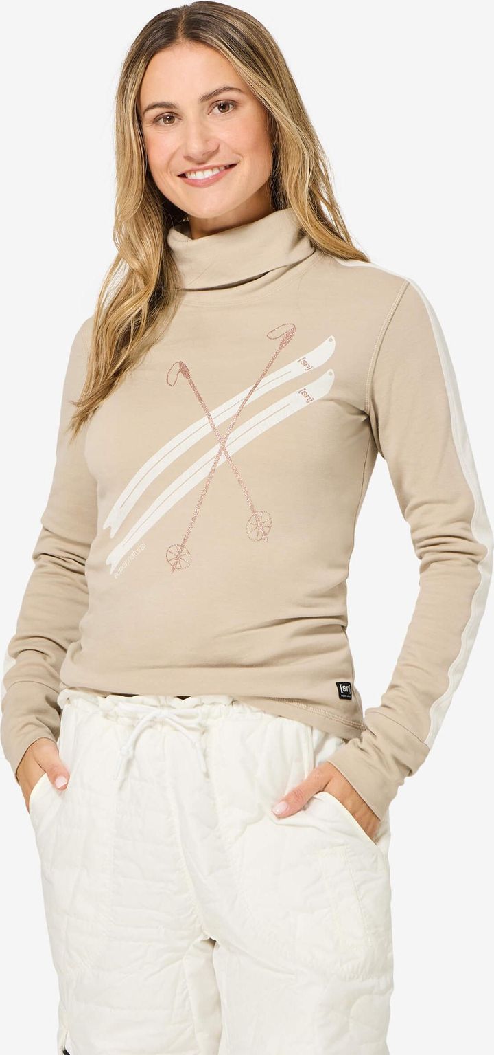 super.natural Women´s Kryssede Ski Roll Neck W. Pepper/f. White/mountain Trail Gl/f. White super.natural