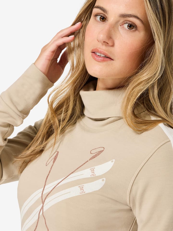 super.natural Women´s Kryssede Ski Roll Neck W. Pepper/f. White/mountain Trail Gl/f. White super.natural