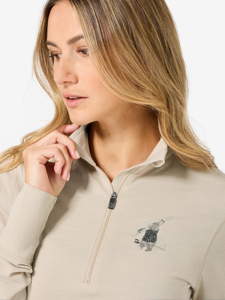 super.natural Women´s Tundra175 Zip 1/4 Bunny White Pepper/various super.natural