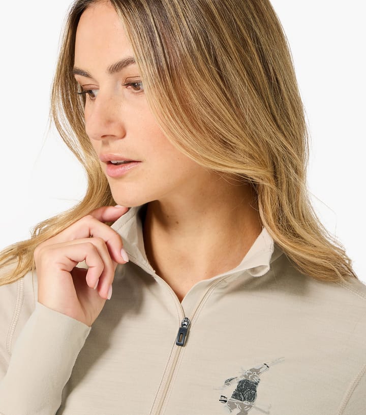super.natural Women´s Tundra175 Zip 1/4 Bunny White Pepper/various super.natural